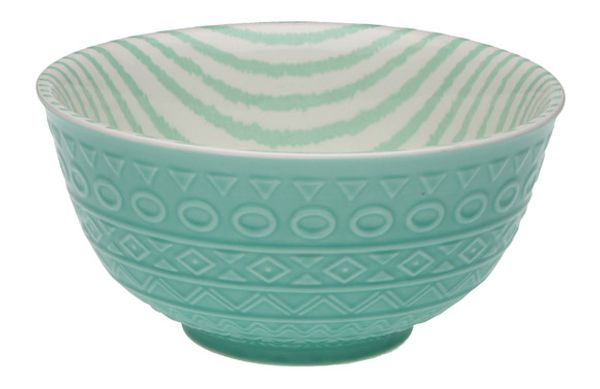 BOL PORCELANA 680ML TURQUESA 7,7X16X16CM
