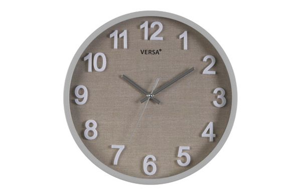 RELOJ PARED REDONDO VESTA GRIS 30CM