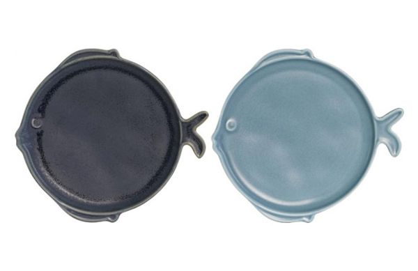 PLATO PORCELANA PEZ 2UDS SURTIDO 19X17,7X2CM
