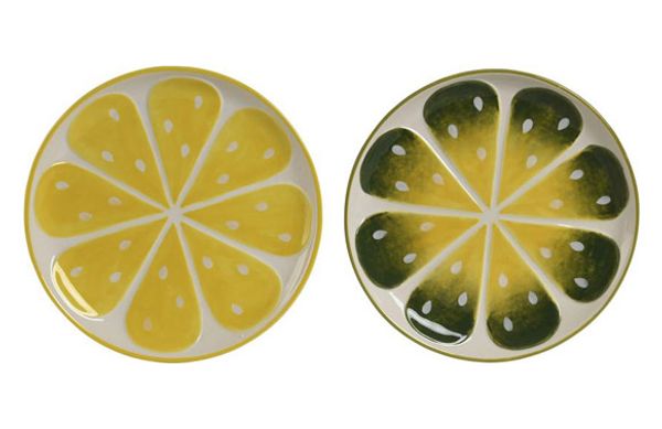 PLATO POSTRE GRES LIMON 2 SURTIDO 22,5X22,5X2,5CM