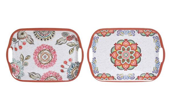 BANDEJA MELAMINA MANDALA SURTIDO 41X29X2,5CM