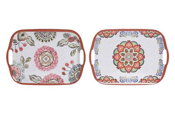 BANDEJA MELAMINA MANDALA SURTIDO 36X26X2,5CM