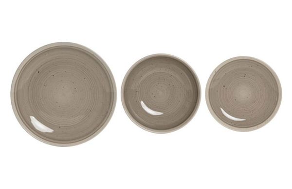 VAJILLA GRES GRIS 18 PZS 27X27X3CM