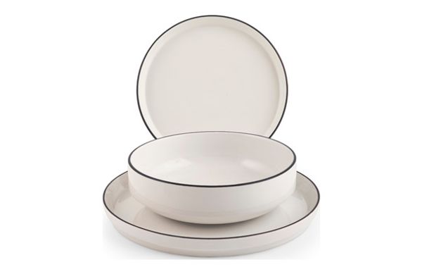 VAJILLA 12PZ PORCELANA ESSENCE NEGRO
