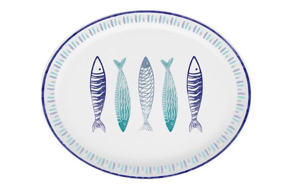 BANDEJA OVAL STONEWARE 30,5CM SARDINAS