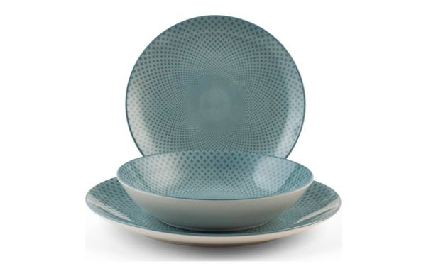 VAJILLA 18PZS PORCELANA COUPE AURORA AZUL