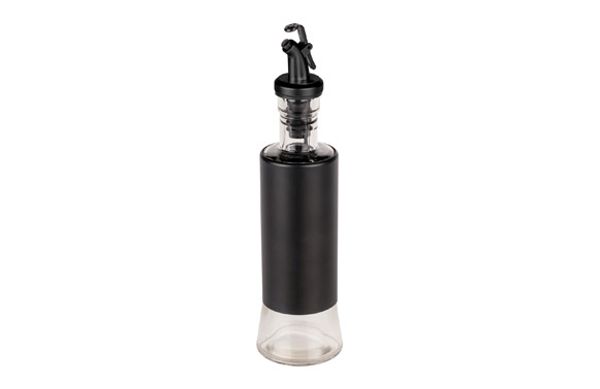 ACEITERA VIDRIO/ACERO INOX BOGA NEGRO Ø6X25CM