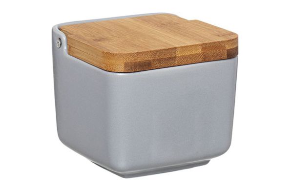 SALERO PORCELANA TAPA BAMBU GRIS