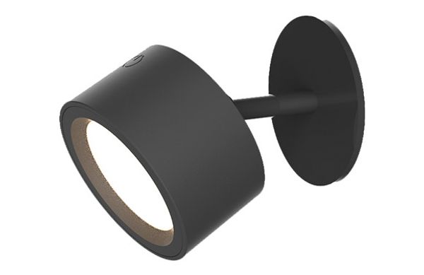LAMPARA PARED INTERIOR REDONDA INALAMBRICO NEGRA ROLL 8 300LM 3000K IP20