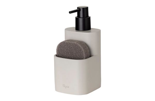 DOSIFICADOR JABON COCINA CON ESTROPAJO POCKET BEIGE