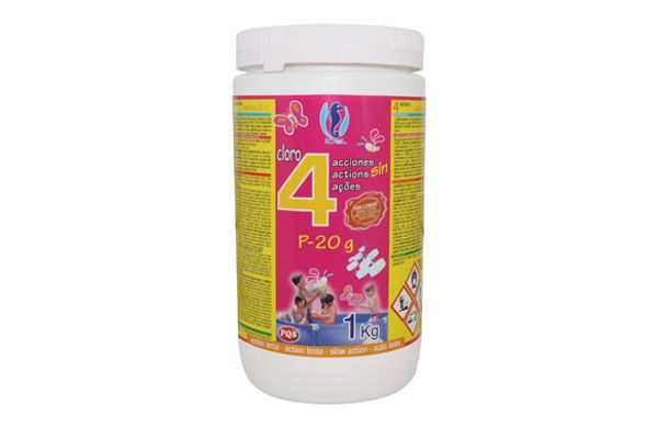 CLORO 4 ACCIONES P20 G PARA MINIPISCINA 1KG
