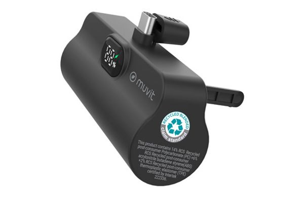 CARGADOR POWER BANK CONECTOR TIPO C  5000MAH 20W NEGRO