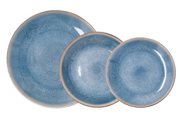 VAJILLA 12 PZAS PORCELANA AURORA AZUL