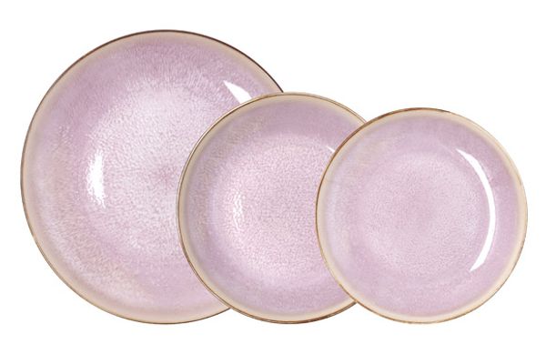 VAJILLA 12 PZAS PORCELANA LANAI ROSA