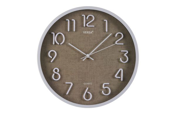 RELOJ DE PARED REDONDO 30CM TEXTIL