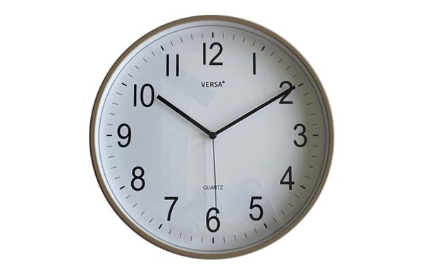 RELOJ DE PARED REDONDO 30CM GRIS CLARO