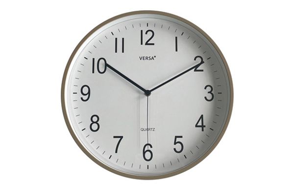 RELOJ DE PARED REDONDO 35CM GRIS CLARO