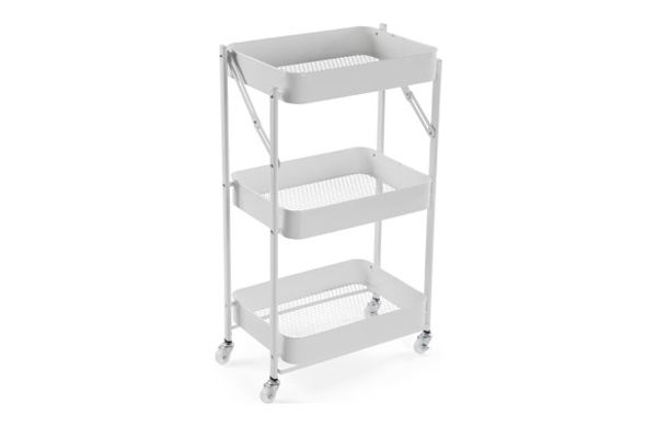 CARRO MULTIUSOS METALICO 3 ESTANTERIAS BLANCO 45X29,5X77CM