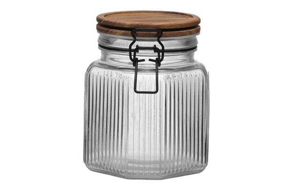 BOTE CRISTAL TAPA ACACIA 1L