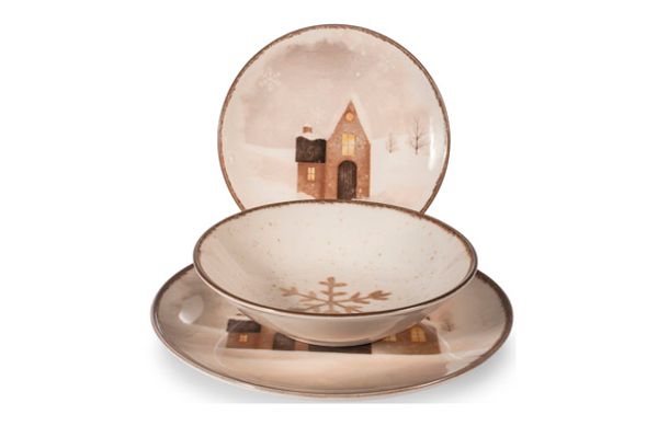 VAJILLA 18 PZAS STONEWARE COUPE CINNAMON GLOW