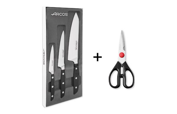 CUCHILLO FORJADO MONDADOR + COCINERO 26 + COCINERO 33'3 MANHATTAN + TIJERA