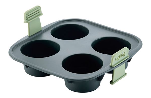 MOLDE MUFFINS SILICONA 4 CAVIDADES GRIS 20X20X6,4CM