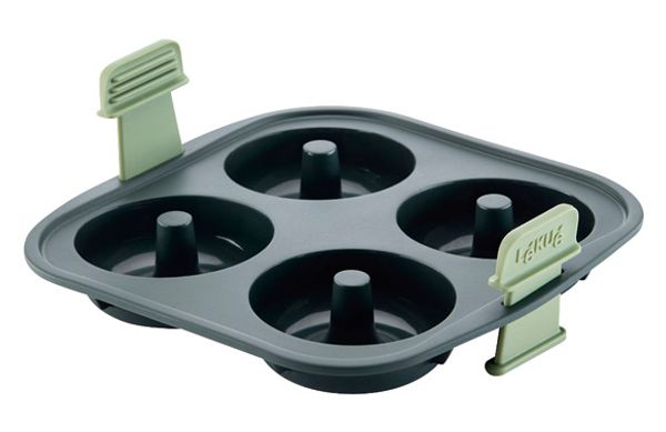 MOLDE DONUTS SILICONA 4 CAVIDADES GRIS 20X20X5,6CM