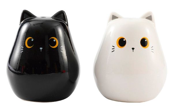 SALERO Y PIMENTERO CERAMICA GATOS 5,5X7CM