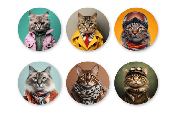 POSAVASOS GIFT FUNNY SET 6 U SURTIDO CATS II