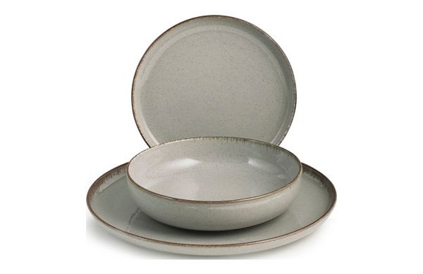 VAJILLA 12 PZAS PORCELANA PEARL GRIS