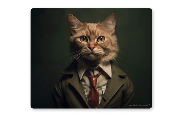 ALFOMBRA VINILICA MOUSE MULTIUSOS 23X19CM MOUSTACHE GATO