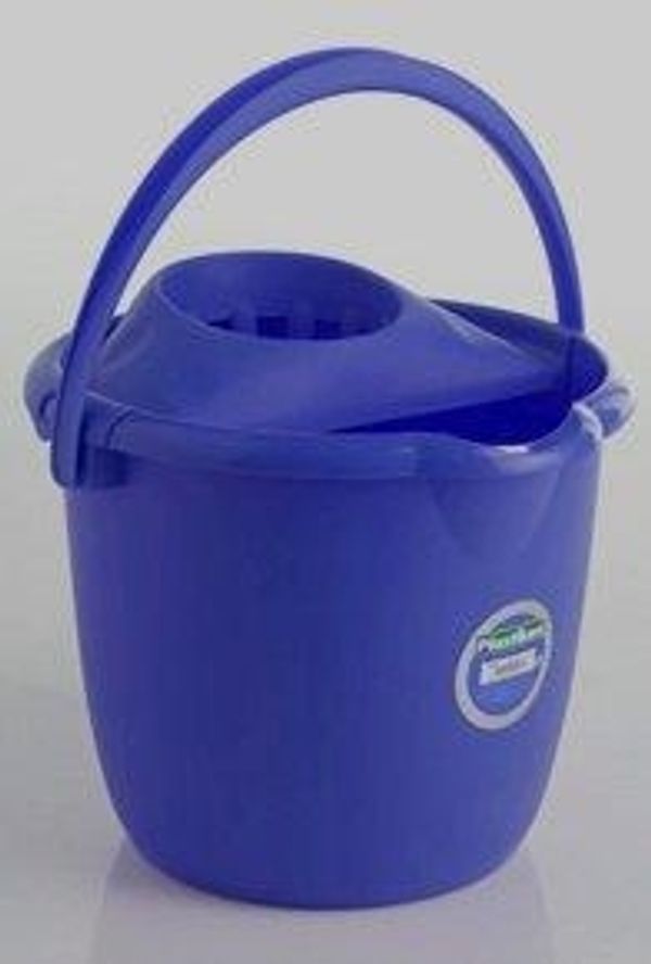 CUBO CON ESCURRIDOR 14 L REDONDO ROSA