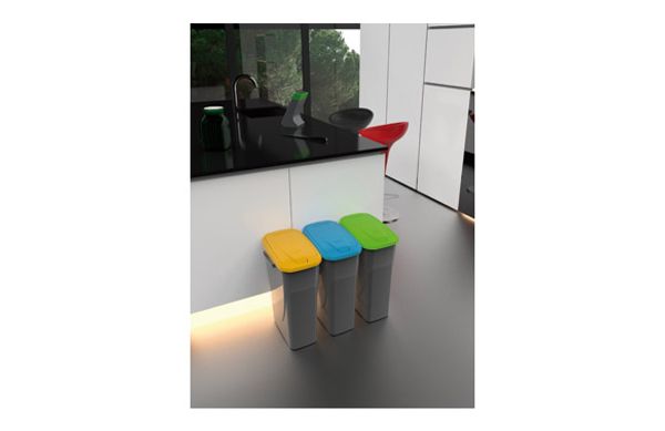 CUBO RECICLAJE ECOBIN 25 L 21,5 X 36 X 51 CM AMARILLO