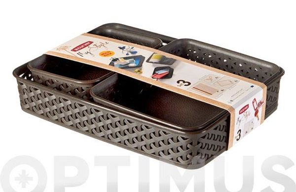 CESTA MY STYLE SET 3 UDS MARRON