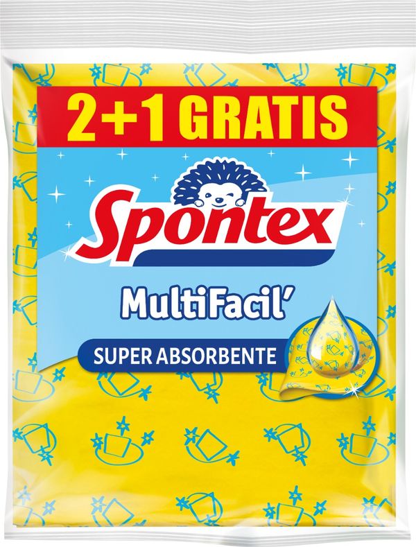 BAYETA AMARILLA (2+1 UDS) MULTIFACIL 36 X 37 CM