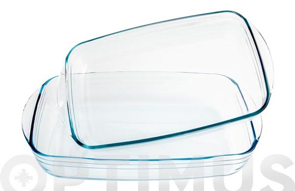 FUENTE VIDRIO RECTANGULAR SET 2U 39 X 24 + 35 X 22 CM