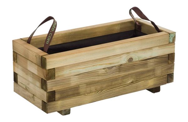 JARDINERA DE MADERA RECTANGULAR 31L BAROQUE 70X30X28 CM