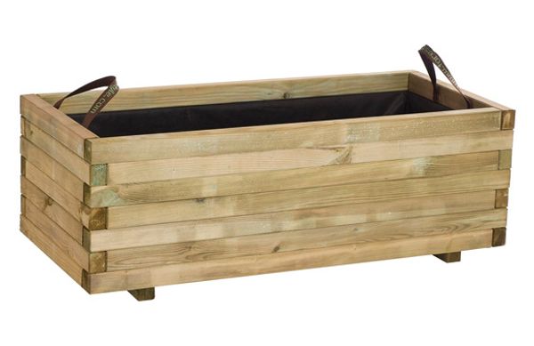 JARDINERA DE MADERA RECTANGULAR 141L BAROQUE 110X50X38 CM