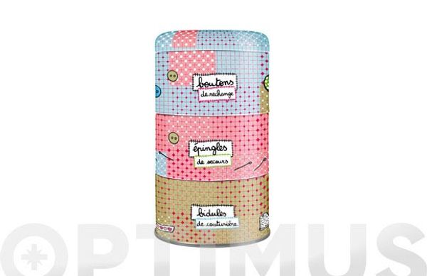 MINI CAJA COSTURA METALICA APILABLE Ø 8 CM X 15 CM