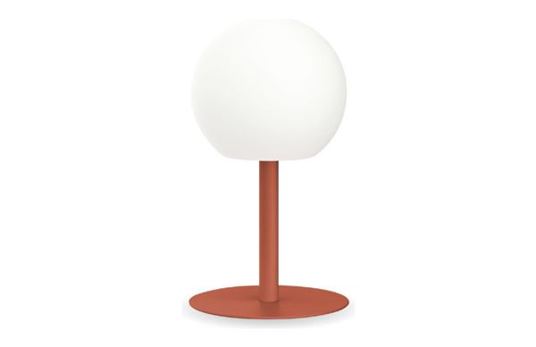 LAMPARA SOBREMESA BOLA TERRACOTA ACERO 400L XANLIT RECARGABLE ACERO