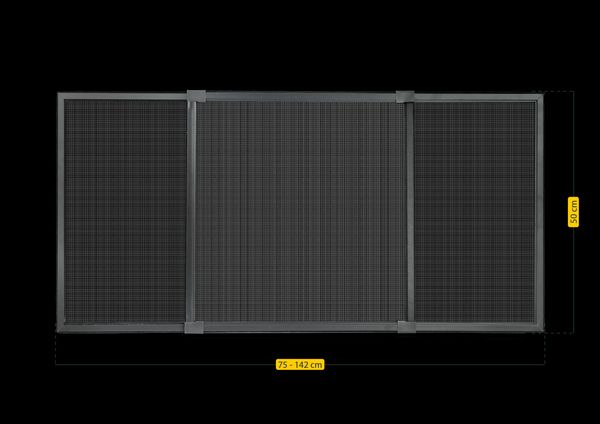 MOSQUITERA VENTANA EXTENSIBLE FIBRA VIDRIO 50X75-142CM ANTRACITA