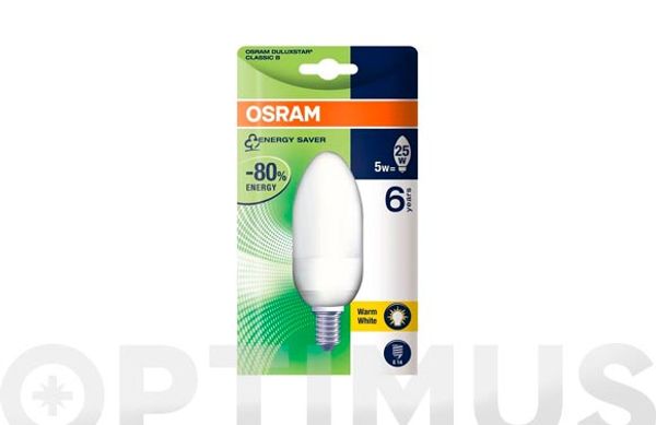 LAMPARA FLUO DULUXSTAR VELA E14 9W/827