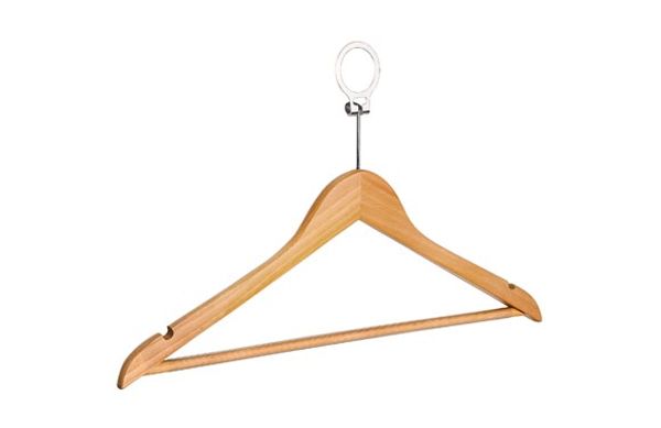 PERCHA ARMARIO MADERA CON ANILLA TIPO HOTEL 4 PIEZAS 45 X 23,5 CM