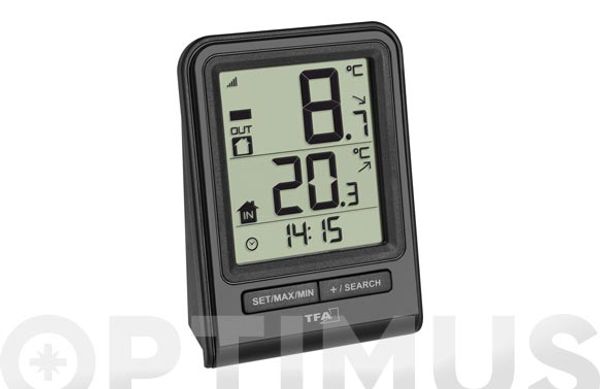 TERMOMETRO DIGITAL CON SENSOR EXTERIOR NEGRO