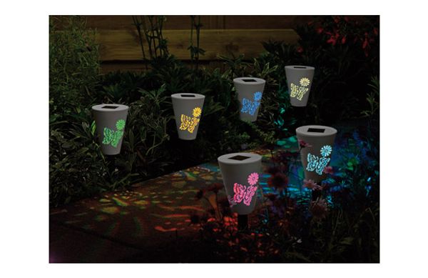 BALIZA SOLAR LED MARIPOSA LUZ BLANCA