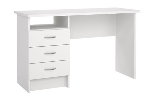 MESA ESTUDIO CON CAJONES 120X48X72,6 CM TEIDE BLANCO