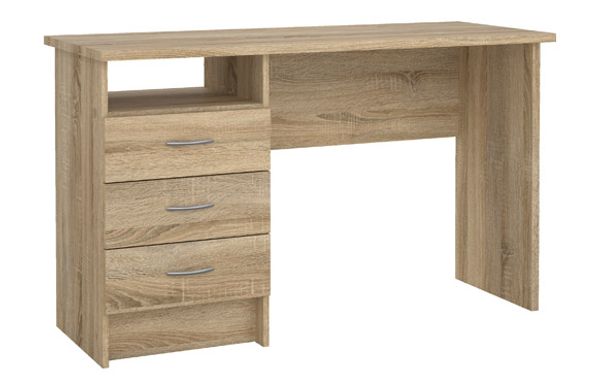 MESA ESTUDIO CON CAJONES 120X48X72,6 CM TEIDE ROBLE