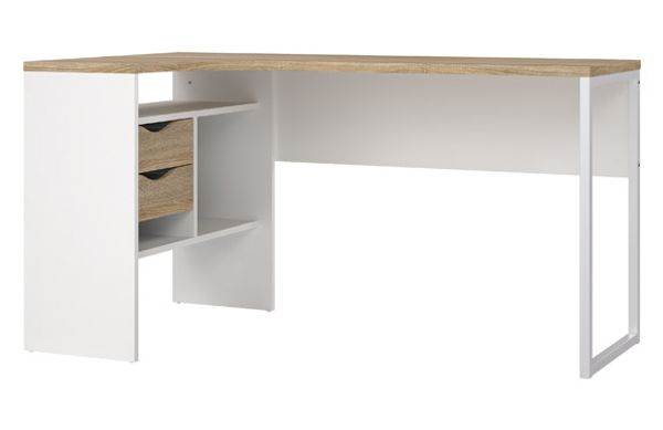 MESA ESTUDIO ESQUINERO CON CAJONES VELETA 145,1X81X76,8CM ROBLE