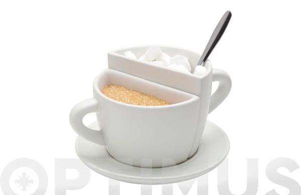 AZUCARERO DOBLE CERAMICA TAZA