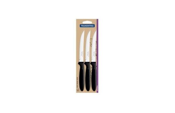 CUCHILLO CHULETERO IPANEMA SET 3 PZS INOX MANGO ABS NEGRO 21,3CM